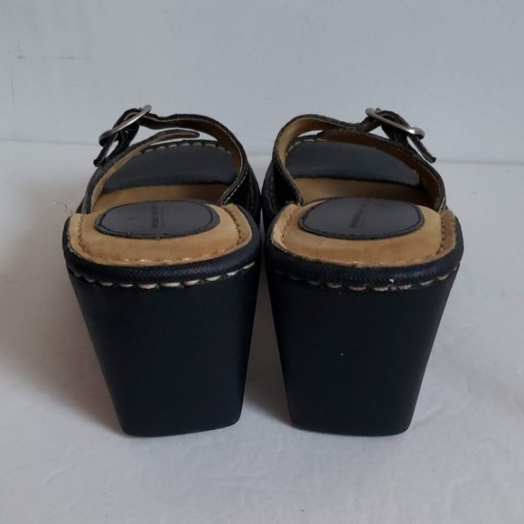 MONTEGO BAY CLUB 5.5 - 6 Wedge Sandals Adjustable Black - Picture 5 of 11